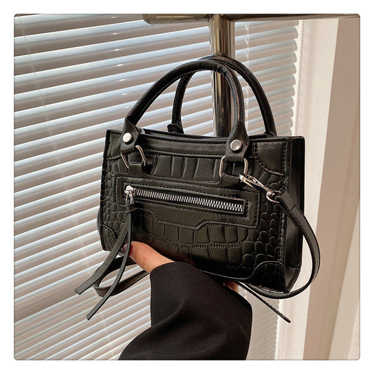 Textured Shoulder Messenger Bag Small Square