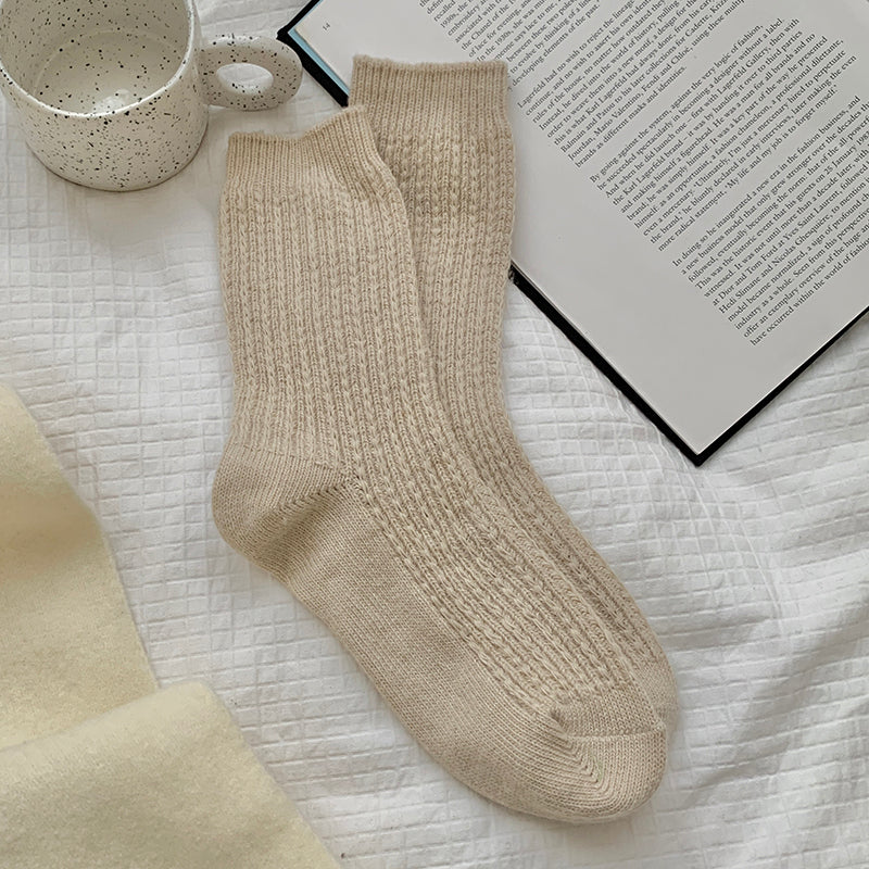 Womens Thickened Thermal Fleece-lined Wool Socks