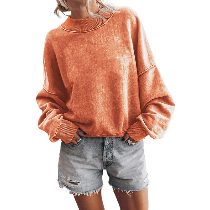 Autumn Crew Neck Solid Color European And American Leisure Loose Sweater