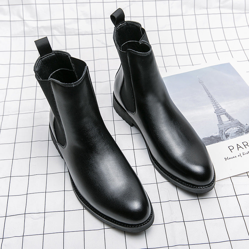 Men's Korean-style Trendy High Top Leather Shoes