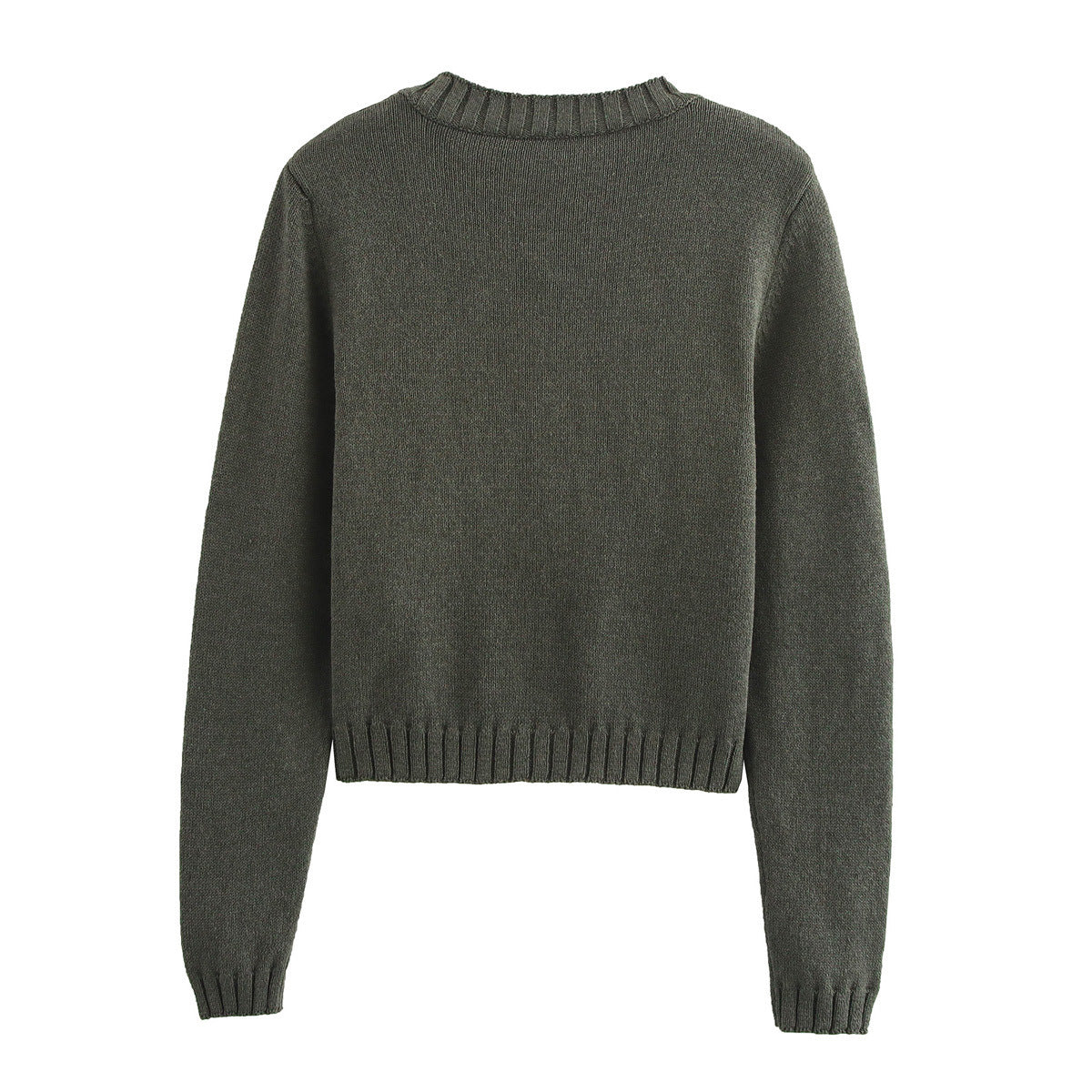 Women's Round Neck Long Sleeve Cardigan Loose Knitted Coat