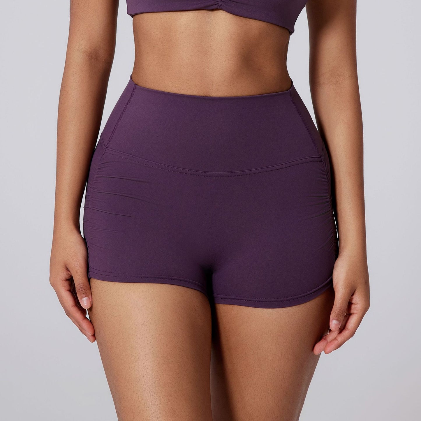 Sports Fitness Pleated Peach Hip Outer Shorts