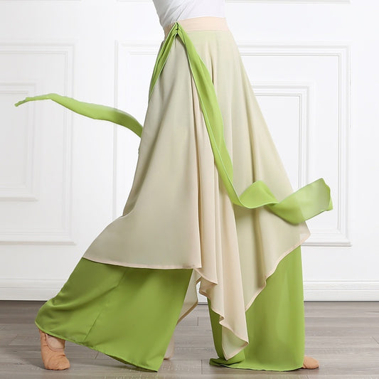 Women's Loose Elegant Snow Practice Wide-leg Pants