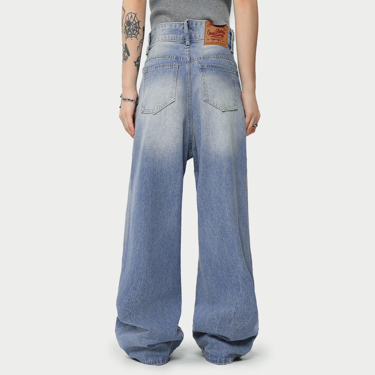 Gradient Washed Ice Blue High Street Jeans