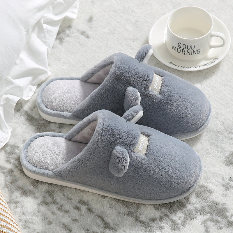 Couple indoor non-slip warm cotton slippers