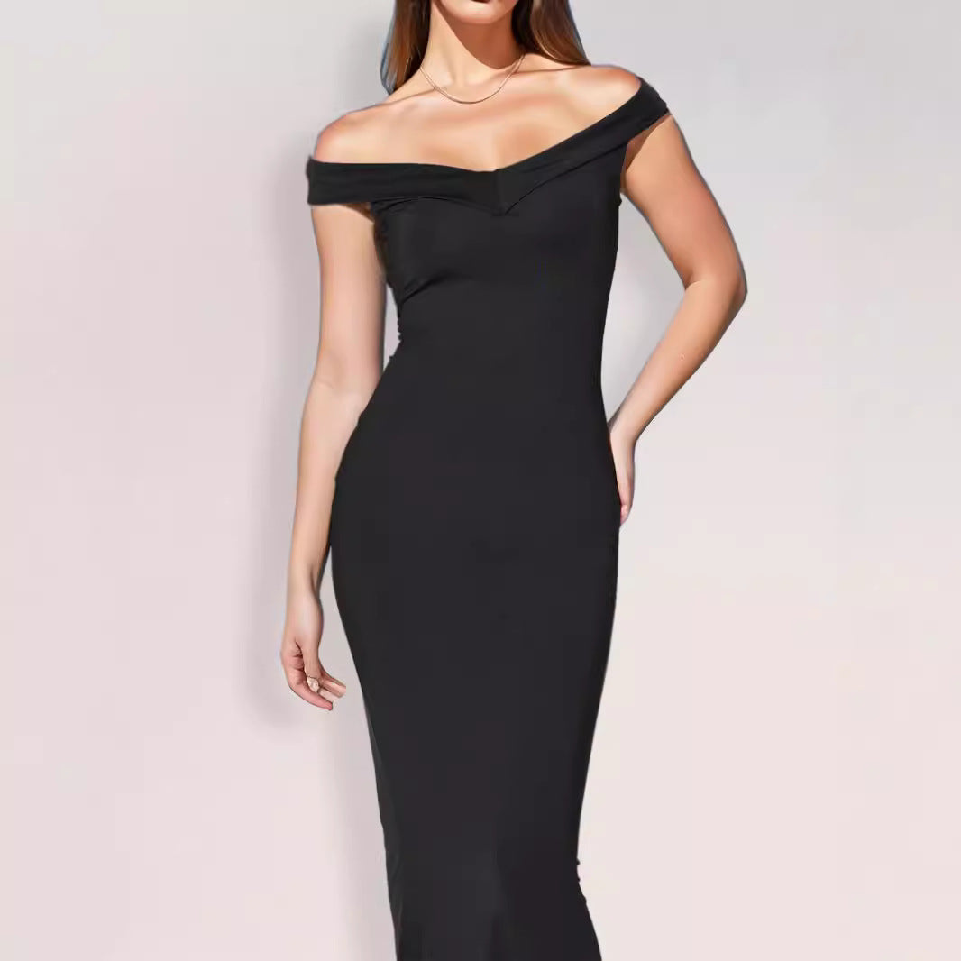 Sommer Ny Off-Shoulder Lang Kjole Dametøj