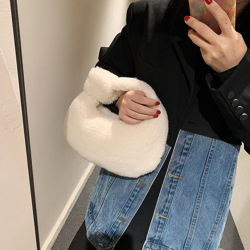 Popular Niche Lamb Wool Mobile Phone Bag