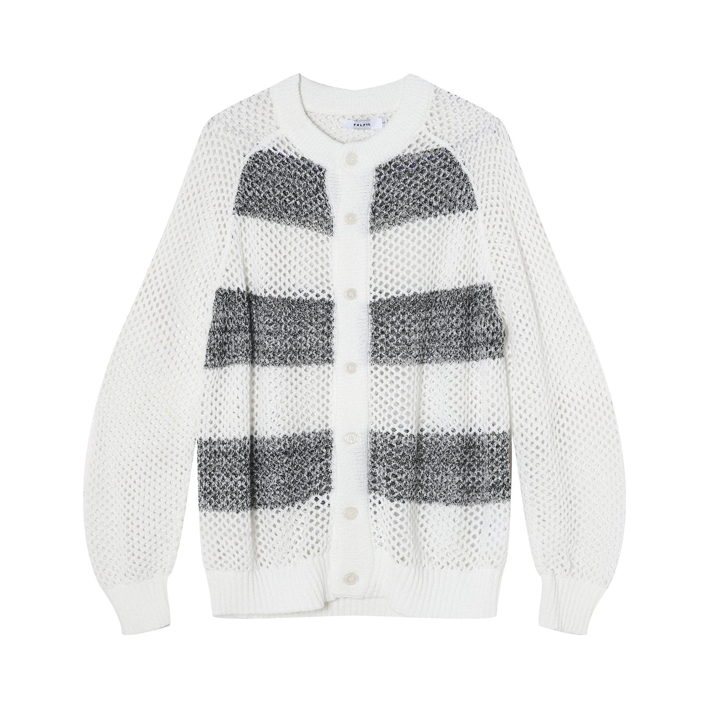Autumn New Korean Style Contrast Color Striped Hollow Knitted Sweater Coat Ins