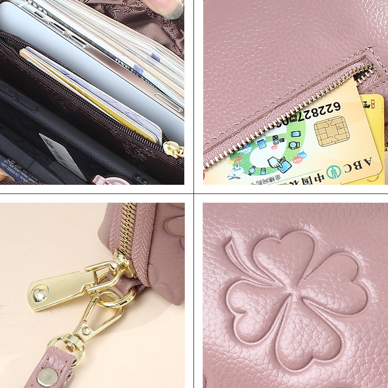 Women's Fashion Head Layer Cowhide Clutch Bag