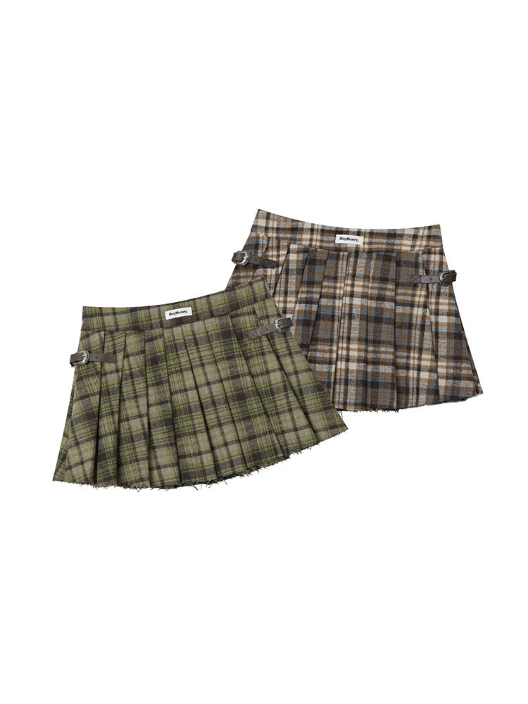 American Pleated Skirt Hot Girl Autumn And Winter Plaid Skirt
