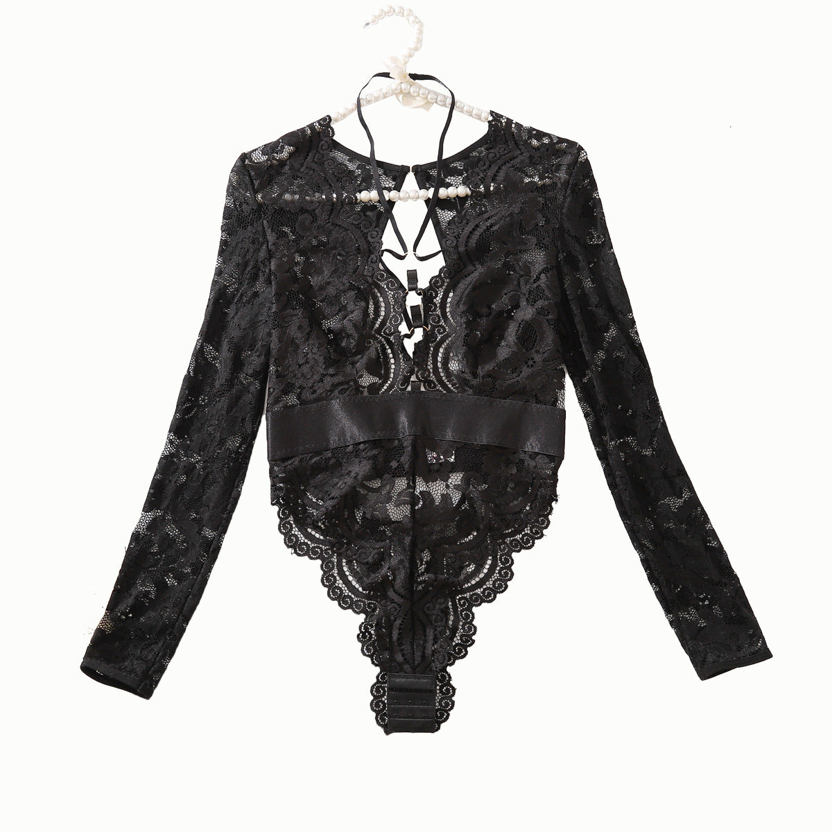 Mode Special-interest Net Gennemsigtig Rygløs Udhulet Komfort Jumpsuit