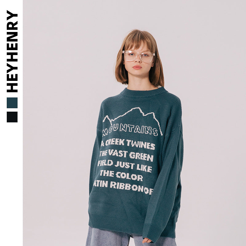 Korean Style Letter Couple Bf Sweater Men