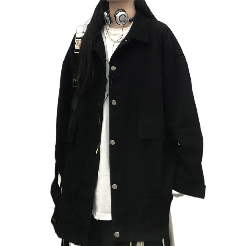 Women's Versatile Solid Color Long Sleeve Coat