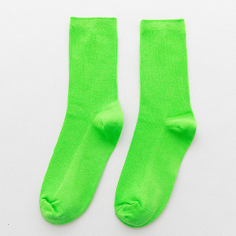 Candy Rainbow Color Mid-calf Cotton Socks
