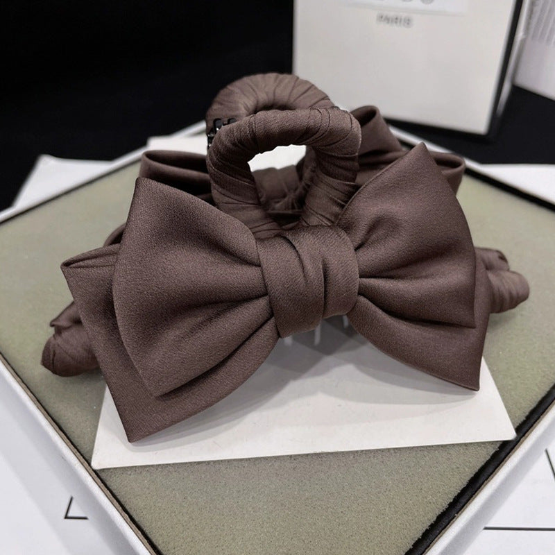 Bow Claw Clip Graceful Satin Headdress Shark Clip Updo Hair Claw