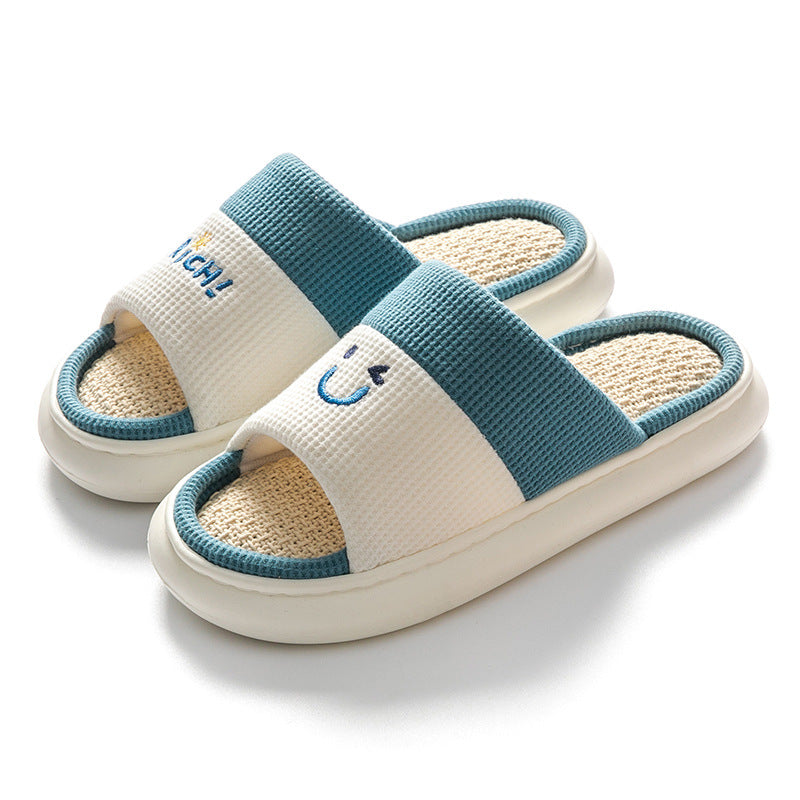 Four Seasons Home Indoor And Outdoor Couples Thick Bottom Cotton Linen Slippers