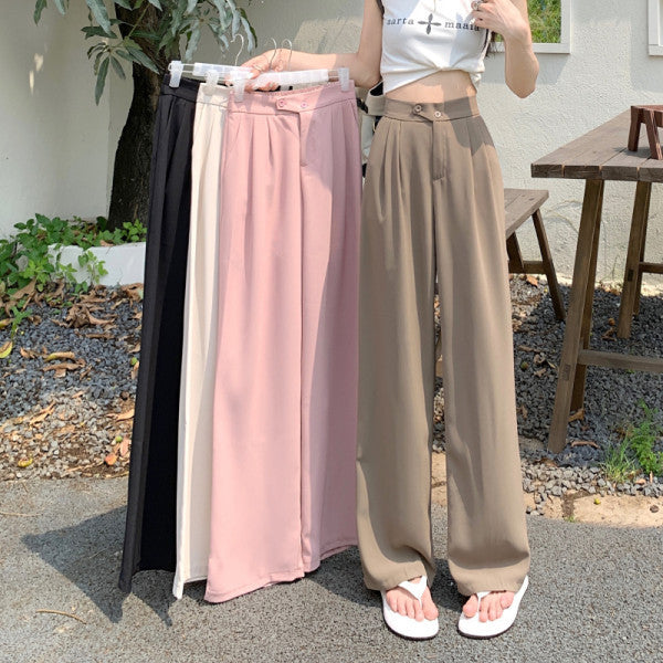 High Waist Covering Belly Thin Loose Drooping Casual Mopping Wide-leg Trousers