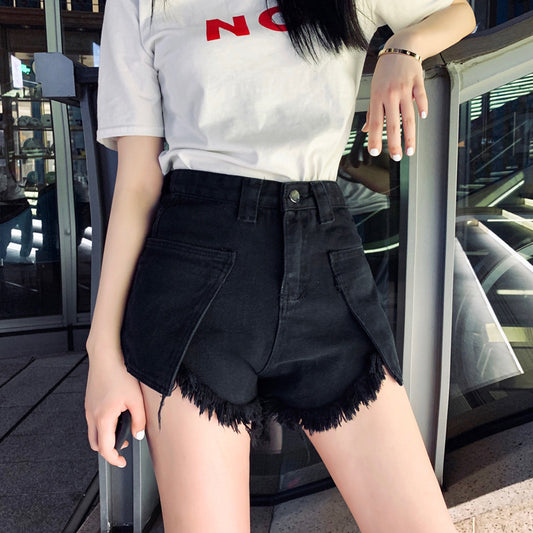 High Waist Wide Leg Pants with holes