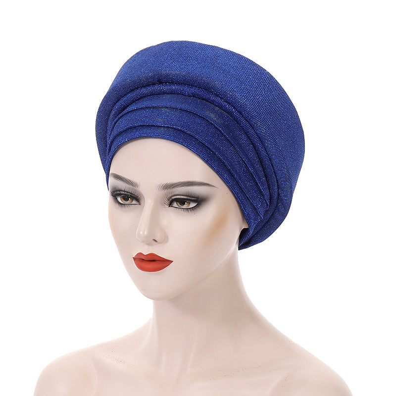 Glittering Powder Double-layer Sponge African Hat Muslim Hat Toque