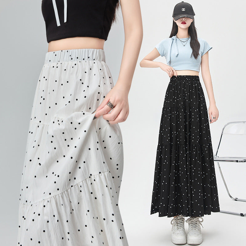 Polka Dot Stitching Skirt Women's Summer