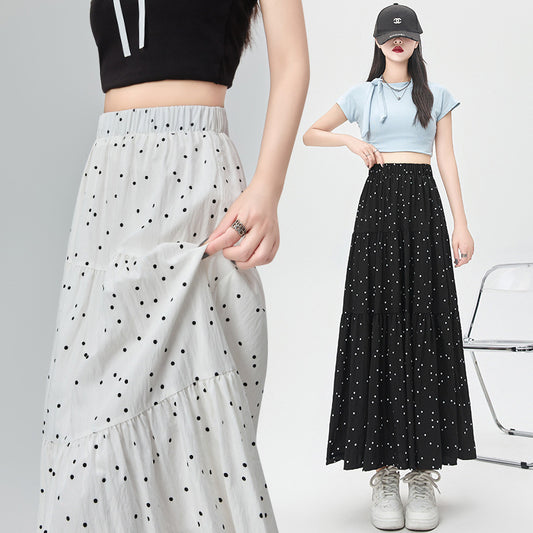 Polka Dot Stitching Skirt Women's Summer