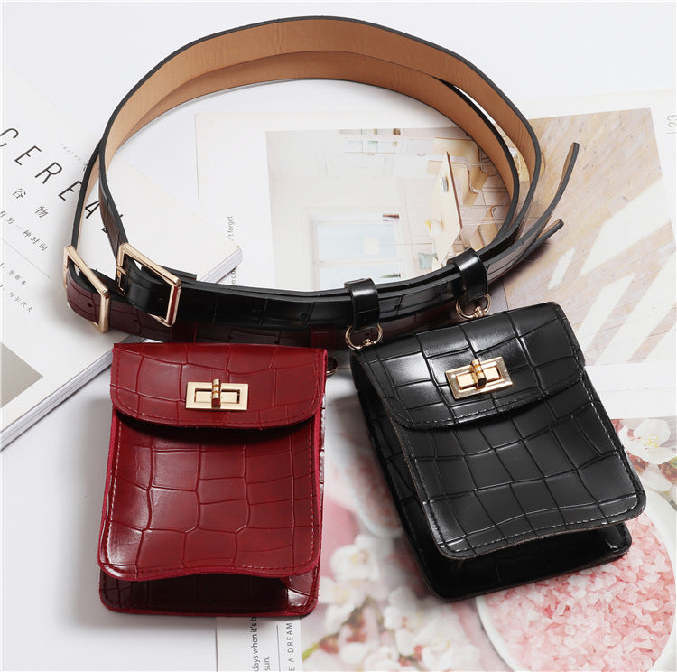 Camel leather women's belt bag
