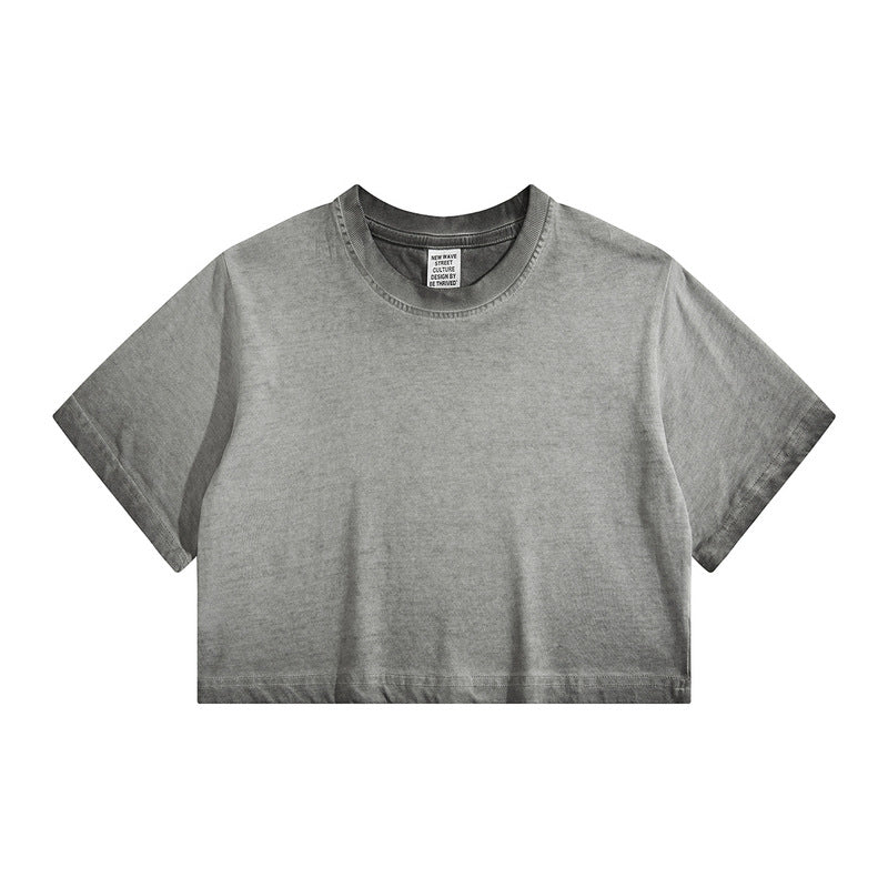 Distressed Colorful Frayed Cropped T-shirt Hip-hop