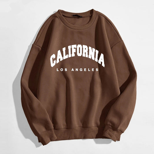Damehættetrøjer Langærmet med Grafisk California Bogstavprint
