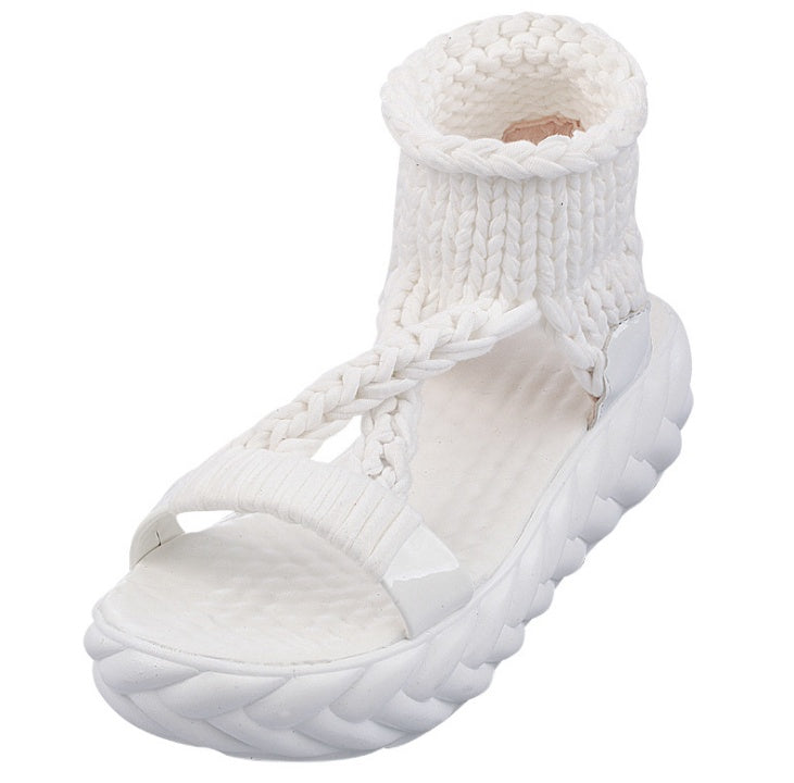 Knitted wool sandals