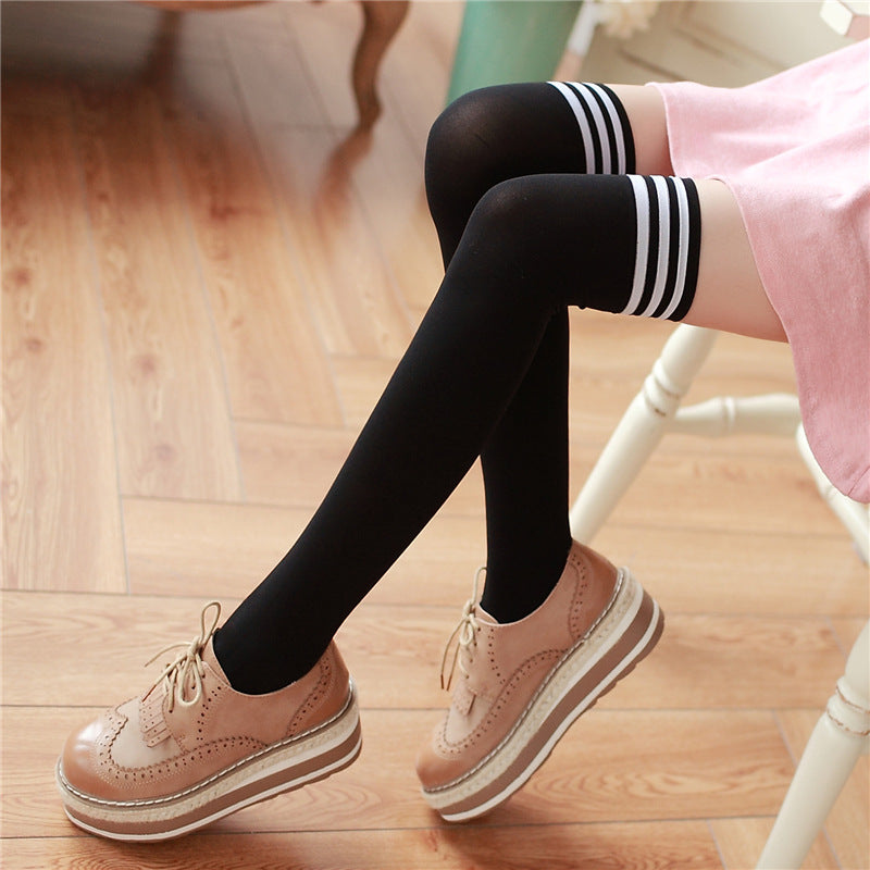 Female student college style long tube half socks