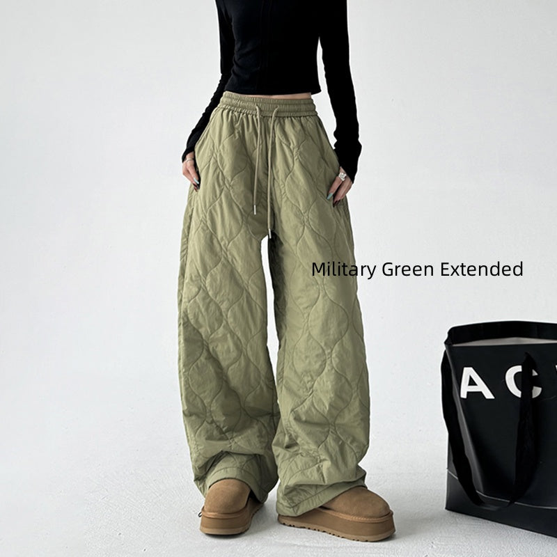 Thickened Warm Quilted Loose Women's Casual Pants