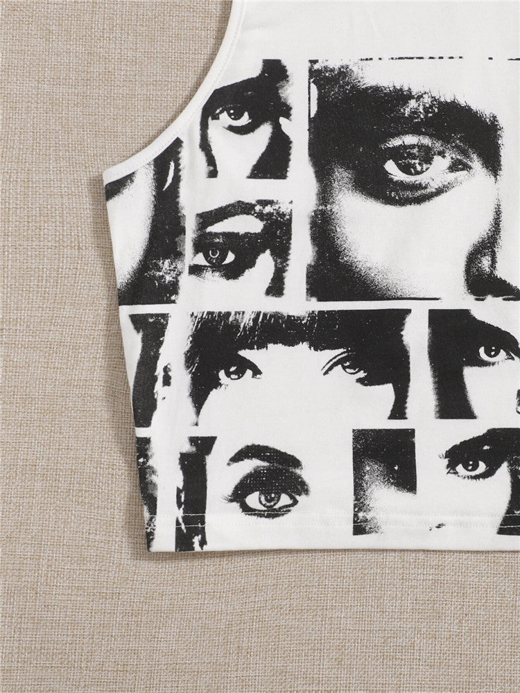 Women's Printed Round Neck T-shirt Slim Fit