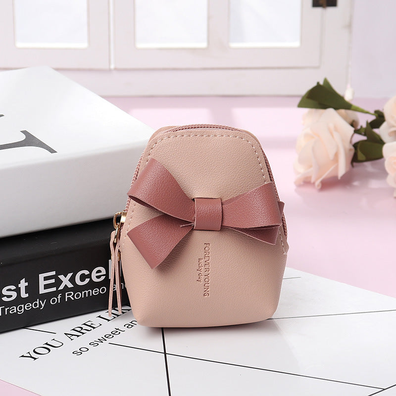 Bow Leather Mini Coin Storage Wallet