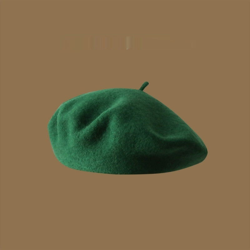 Uld Beret Piger Japansk Stil Kunstnerisk Vintage Malermunkehue