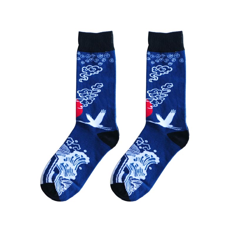 Dragon Phoenix Crane Pattern Fashion Socks
