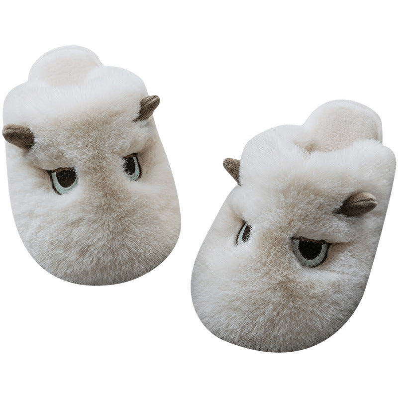 Women's Autumn And Winter Fabric Cotton Slippers
