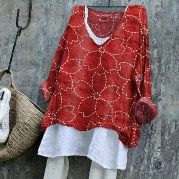3D Digital Print Women's Crew Neck Fashionable Long Sleeve