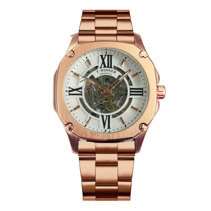 Fashion hollow men's mechanical watch