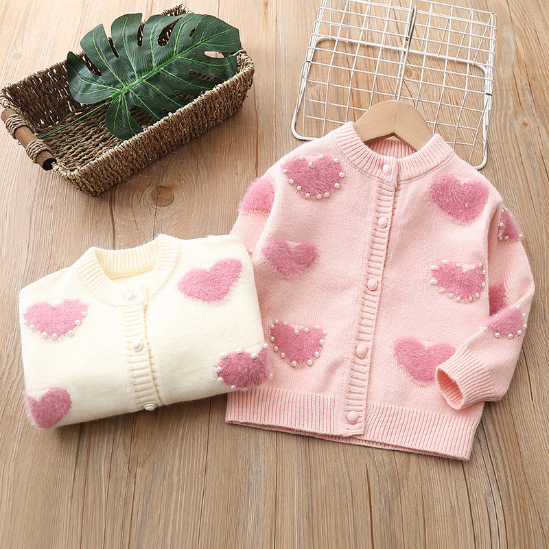 Pigestriktrøje Strik Pullover Cardigan Top