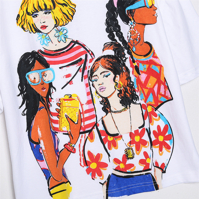 New Fashion Short Printed Girls' T-shirt