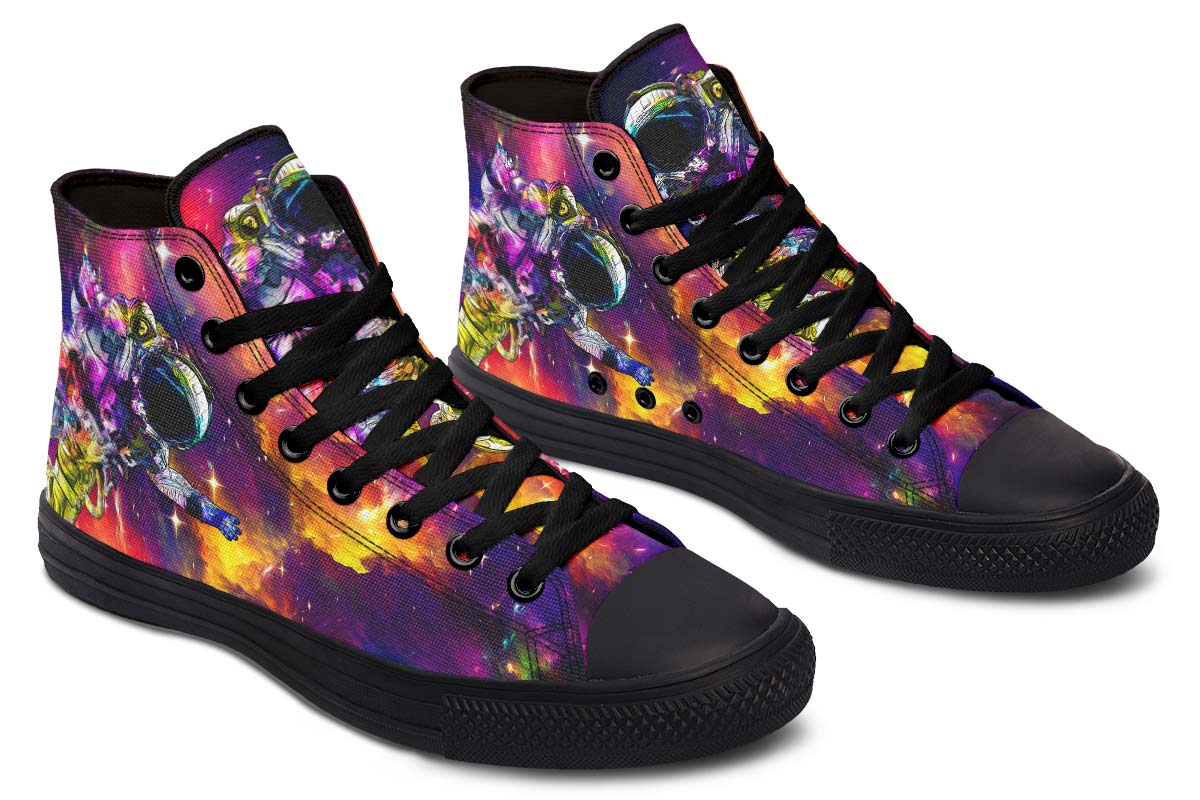 Men's And Women's Fashion Color Printing High-top Canvas Shoes