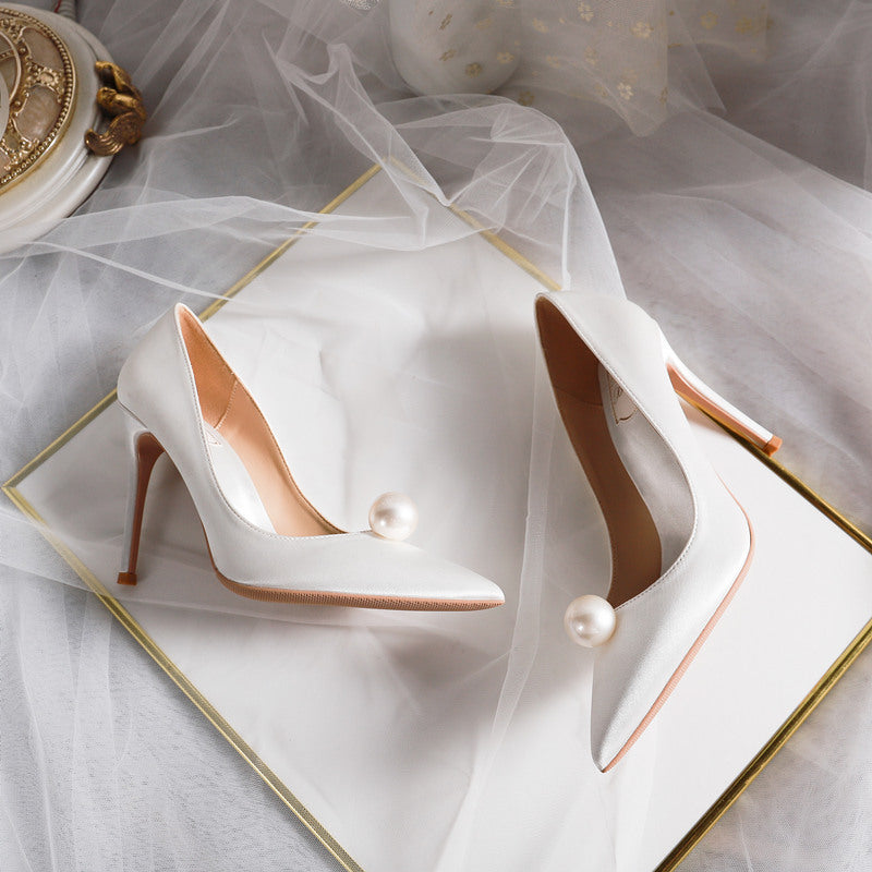 Fairy Style Wedding Dress Bridesmaid Stiletto Heels