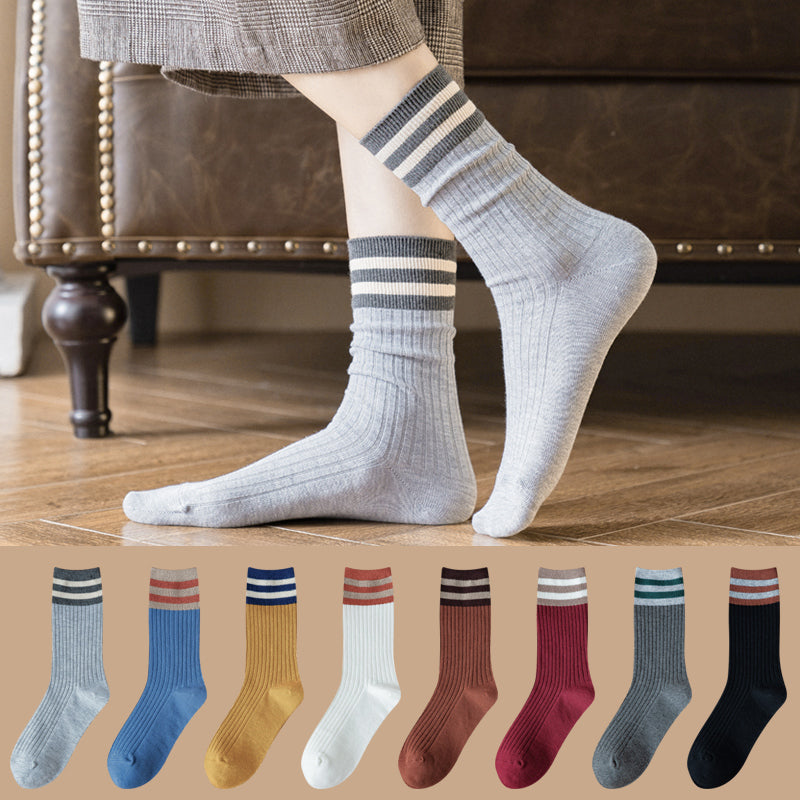 Cotton and velvet thick high-top socks