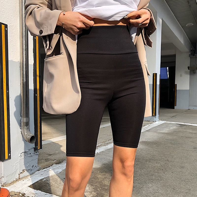 Stretch Slim Slimming Riding Five-point Female Sports And Leisure All-match Black Tights
