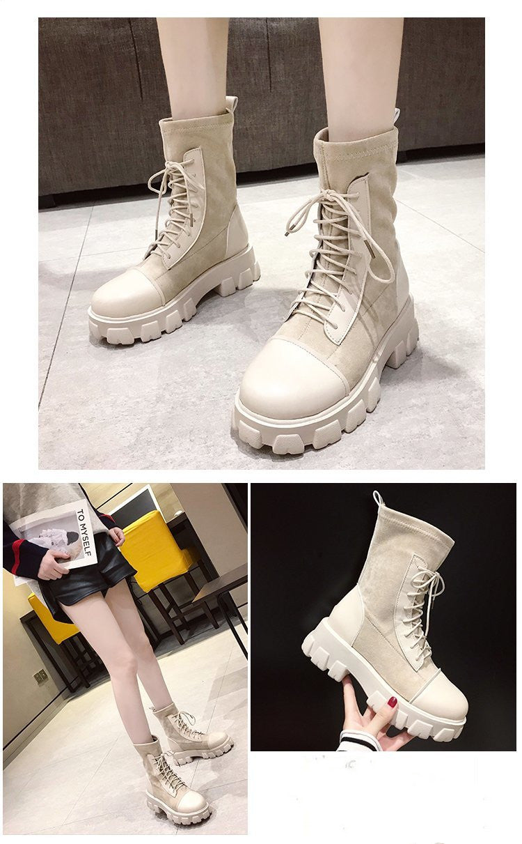New Thick-soled Increased Short Spring and Autumn Martin Boots