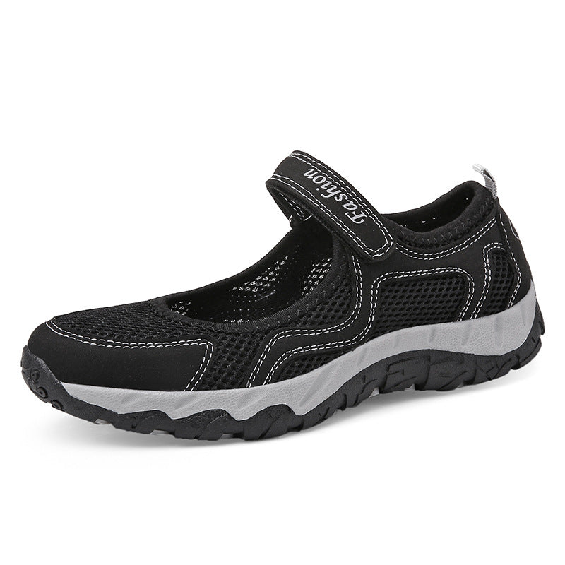 Summer Walking Women's Breathable Middle-aged Shoes Soft Bottom Non-slip
