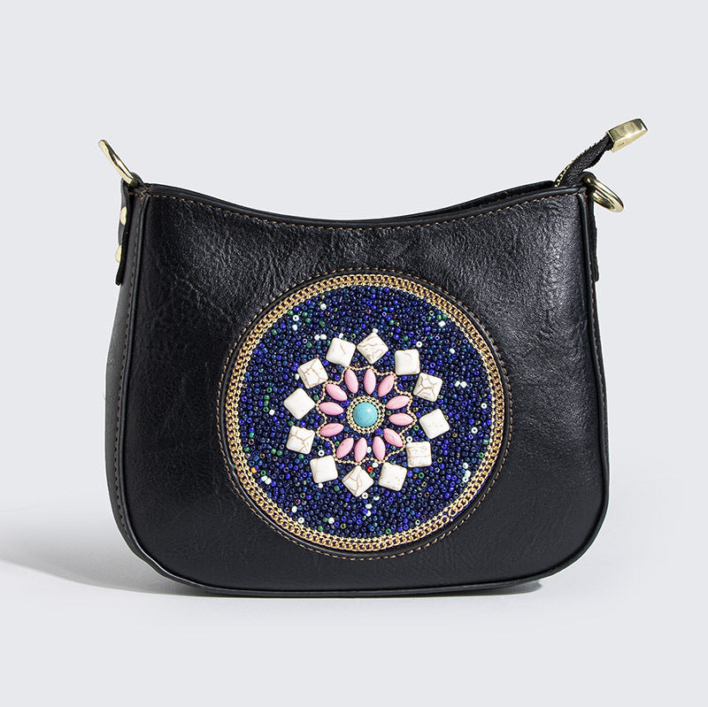 Perle Turkis Etnisk Stil Tote Spand Skulder Crossbody Taske
