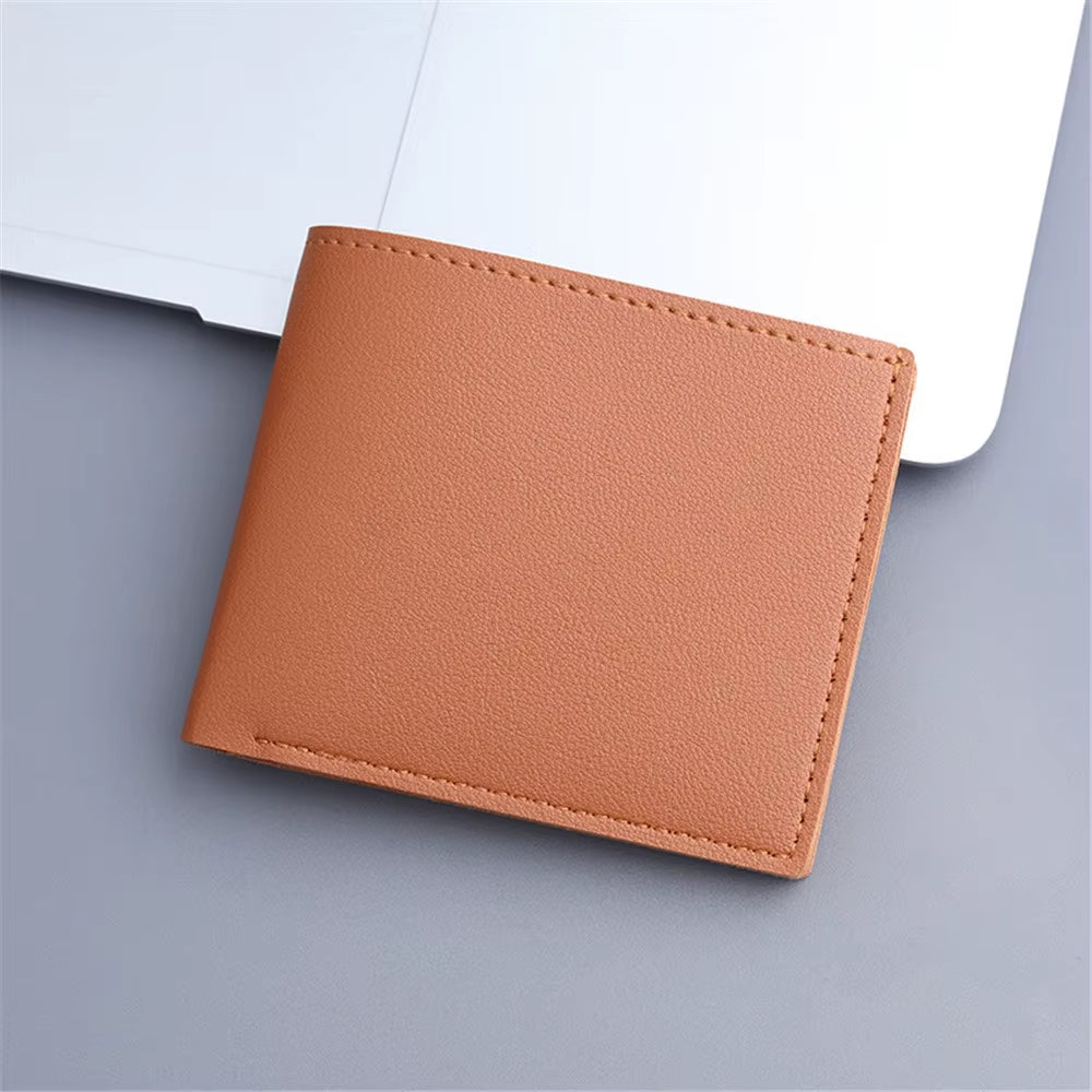 Black Large Capacity Wallet with Multiple Card Slots Simple Wallet Two Fold Men'S Wallet Thin Male Credit Card Holder