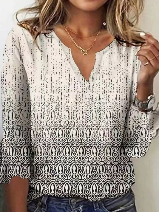 Summer Women's Fashion Gradient Printing Loose T-shit
