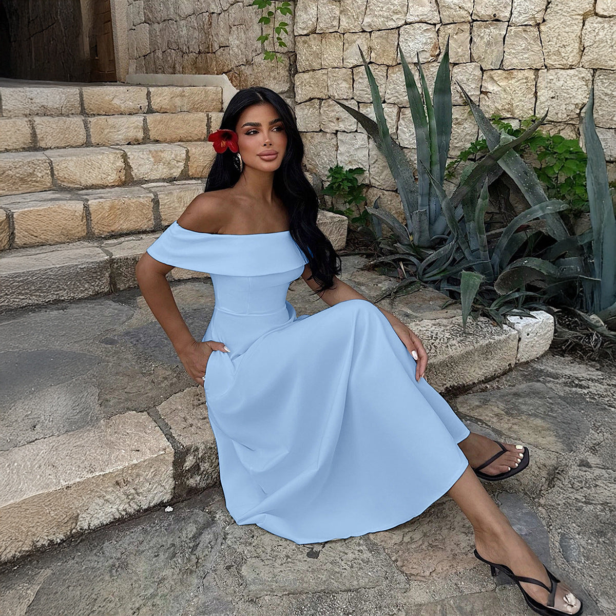 Elegant Strapless Evening Gown Dress